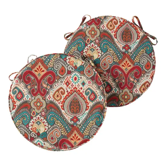 18 in. Round Outdoor Dining Seat Pad (2-Pack) Roma Floral {4}