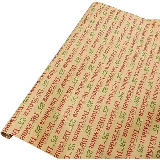 Christmas Wrapping Paper, 6 Kraft Holiday Designs (30 x 120 In, 6 Pack) {7}