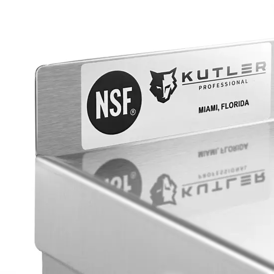 KUTLER Stainless Steel Shelf, NSF Commercial Wall Mount Shelves with Backsplash, Floating Metal Shelving for Restaurant, Kitchen, Home, Garage {5}
