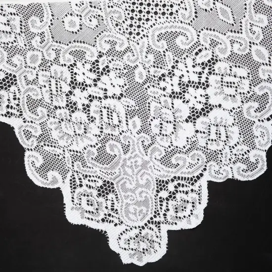 White Lace Tablecloth for Rectangular Tables, Vintage Style Wedding Table Cloths for Reception, Baby Shower, Birthday Party, Formal Dining, Dinner Parties (60 x 97 Inches) {6}