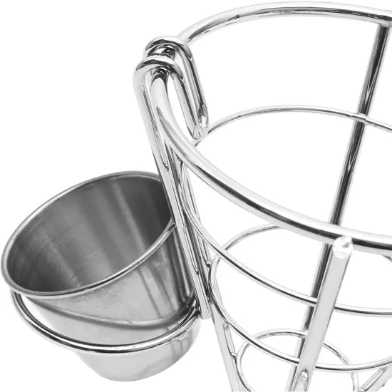 French Fry Holder, Finger Food Cones (2 Pack) Silver {6}