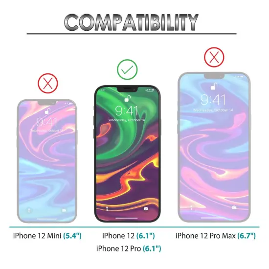 Hybrid Clear Case For iPhone 12 / 12 Pro (6.1 inch), Hard PC Back with Shockproof Soft TPU Bumper Protective Crystal Cover, by Insten {5}