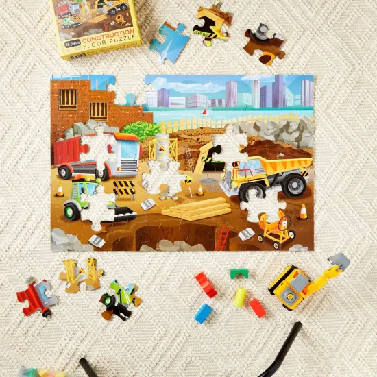 48 Piece Jumbo Floor Puzzle for Kids Ages 4-14, 2x3 Feet Giant Jigsaw Puzzles for Toddler Preschool Learning, Construction {2}