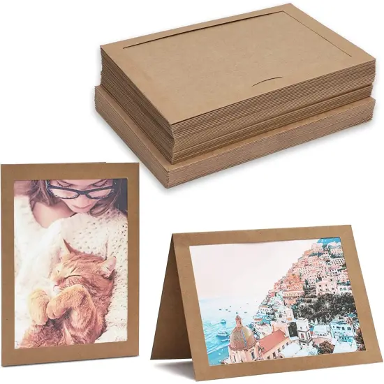 36 Pack Brown Kraft Paper Photo Insert Cards with Envelopes for 5x7 Inch Photos (5.5x7.75 in) {1}