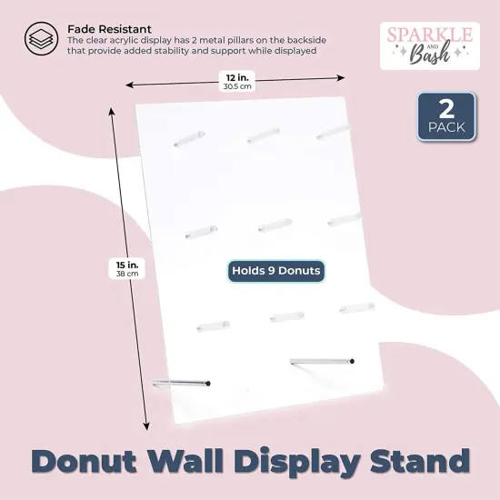 Donut Wall Display Stand (12 x 15 in, 2-Pack) Clear {2}