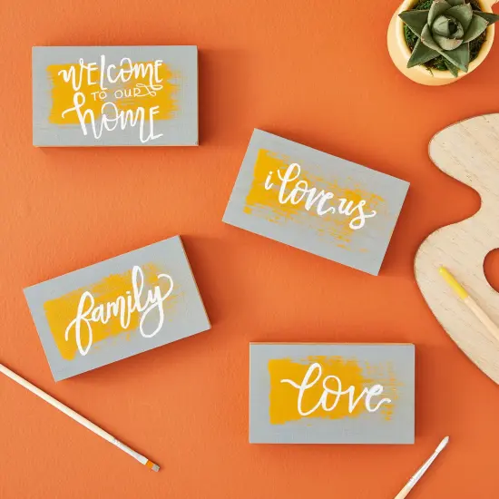 Bright Creations Unfinished MDF Wood Blocks for Crafts, 1 In Thick Wooden Square Blocks (5x3 In, 4 Pack) Brown {3}