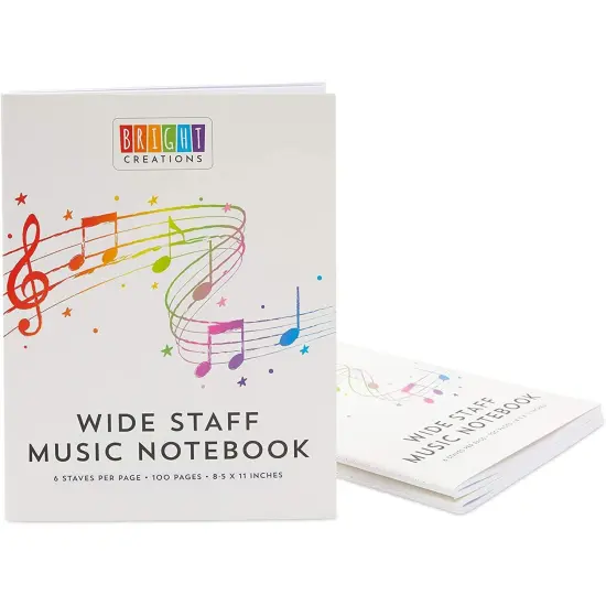 Music Composition Notebooks, Manuscript Staff Paper for Kids, 50 Sheets (3 Pack) Black {7}