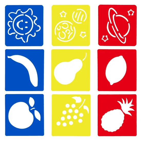 Juvale 54 Pack Drawing Stencils for Kids Ages 3-14 - Multicolor Plastic Shapes, Hollow Animal & Vehicle Templates for Fabric Painting & Tee Shirt Designs - Kids Craft Stencil Set (5.6 x 6 In) {5}