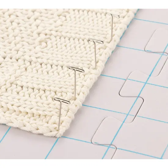 Extra Thick Blocking Mats for Knitting & Crochet 9 Pack with 200 T Pins and Storage Bag (12.5 In) Blue {3}