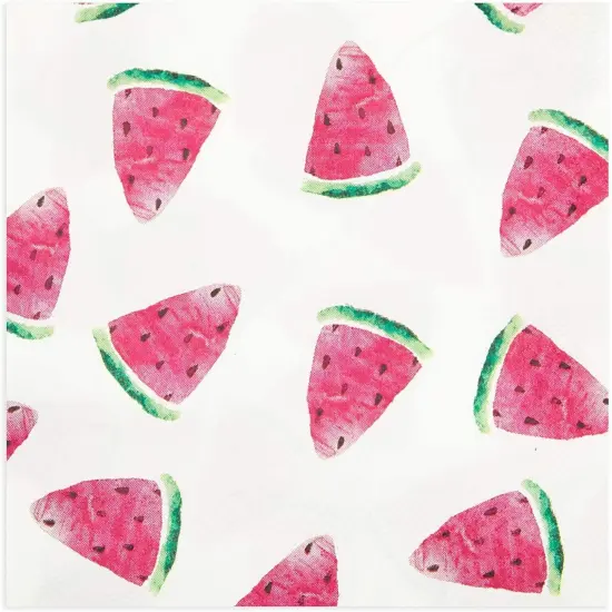 100-Pack Fruit Cocktail Napkins, Summer Party Decorations (Watermelon Design, 5x5 in) {5}