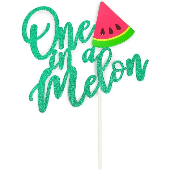 47 Piece 1st Birthday Decorations for Girls, One in a Melon Banner, #1 and Watermelon Balloons, Latex Balloons, Cake Topper, and Paper Tassels Multicolor {5}