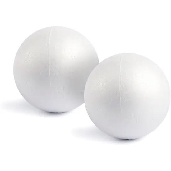 2 Pack Foam Balls for Crafts, 6-Inch Round White Polystyrene Spheres for DIY Projects, Ornaments, School Modeling, Drawing {1}