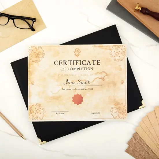 96 Piece Stationary Set for Writing Letters - 48 Pack Vintage Style Stationery Paper and Envelopes Set - Party Invitations, Scrapbooking, Penpal, Calligraphy (8.5x11 Inches) Brown {2}