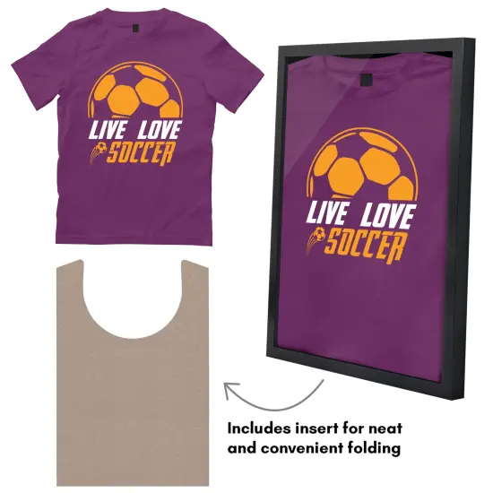 Americanflat T Shirt Frame - Frame with Shatter-Resistant Glass and Folding Insert - All-Star Collection - Black Tshirt Frames for Wall Display - Ideal for Sports Memorabilia or Graphic Tees {5}