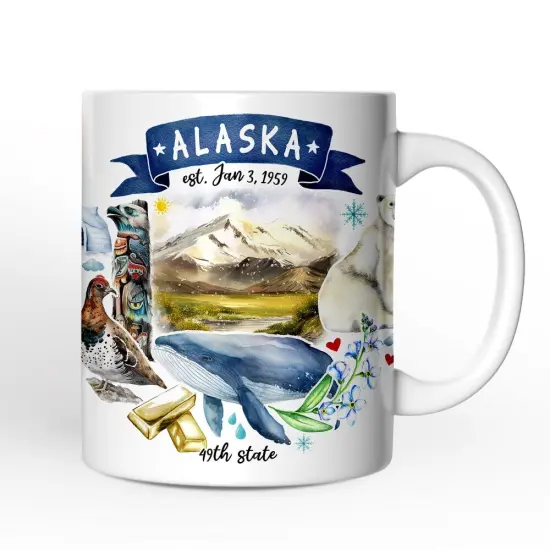 Artistic Alaska State Themes and Landmarks Mug {1}