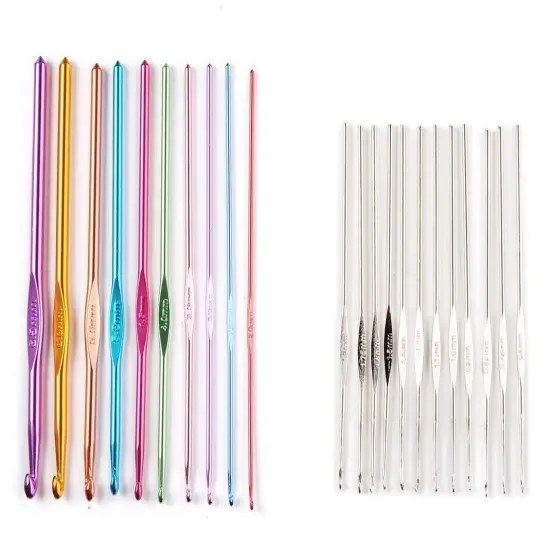 Crochet Hooks Set, Aluminum Handle Knitting Needles, Multicolor Crochet Needles for Yarn Craft Knitting Knit Needles Weave Yarn Set {2}