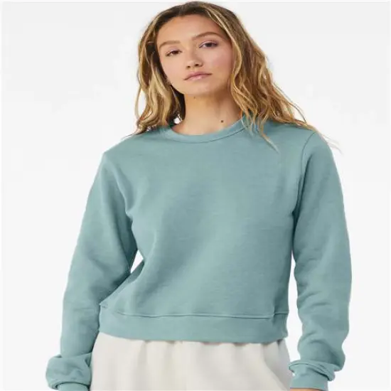 BELLA + CANVAS&reg; Women's Sponge Fleece Classic Crewneck Sweatshirt Athletic Heather {4}