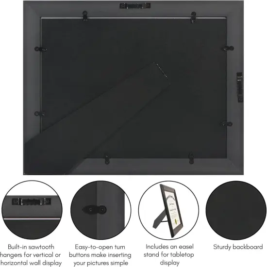 8.5x11 Diploma Frame - For Certificates or Use as 8.5x11 Picture Frame - Ornate Antique Frame with Shatter-Resistant Glass - Legacy Collection - Wall or Tabletop Display - Beaded Mahogany {5}