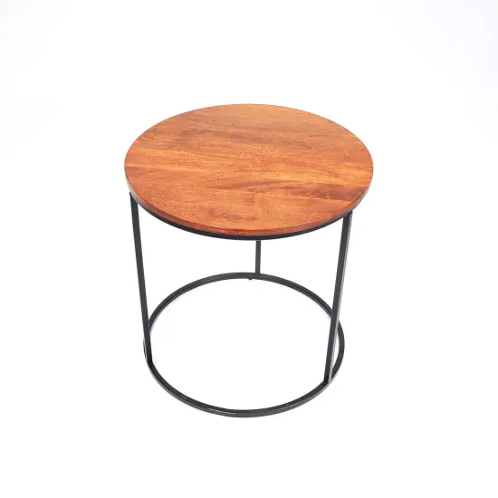 Cosimo Round End Table &ndash; Elegant Accent Table for Living Room D&eacute;cor-21.65X21.65X21.65" {3}