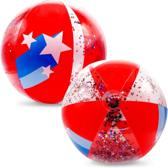 4E's Novelty 2 Pack Patriotic Beach Balls &ndash; 22&rsquo;&rsquo; Inflatable Balls, 4th of July Party Supplies {6}