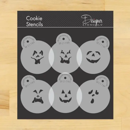 Pumpkin Halloween Faces Cookie Stencils | C178 by Designer Stencils | Cookie Decorating Tools | {1}