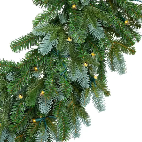 Northlight Pre-Lit Artificial Blue Spruce Christmas Wreath - 48" - Clear Green {4}