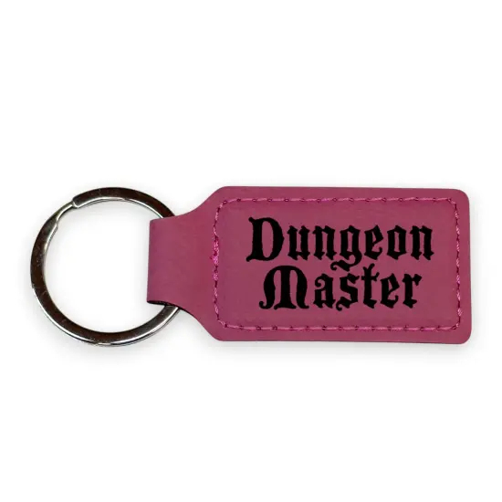 Keychain - Rectangle - Dungeon Master - Leather Rawhide/Black {3}