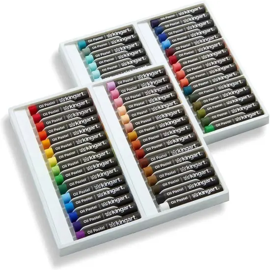 OIL PASTELS, Set of 60 Round Sticks (2.3" x 0.3"), Smooth, Vibrant Colors for Paper, Canvas, Wood, Non-Toxic, 60 Colors {4}