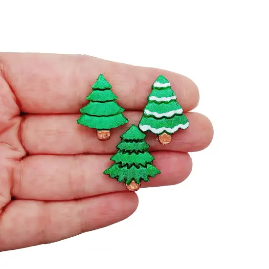 Pine Tree Clay Cutters, 4 pc, Tiny Cute Christmas Tree Shapes, Adorabilities {3}