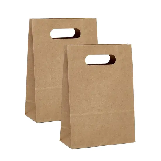 Premium Die Cut Handle Paper Bags Compact 7 1/8" x 3 1/4" x 10 3/4" {7}