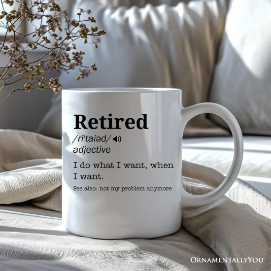 Definition of Retired Gift, Funny Mug for Retiree {1}