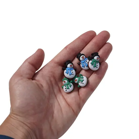 Winter Crafting Buttons Set, 100-Pack Snowman, Snowball and Snowflake Designs, White and Blue Holiday Decorative Buttons for Sewing and DIY Projects {4}