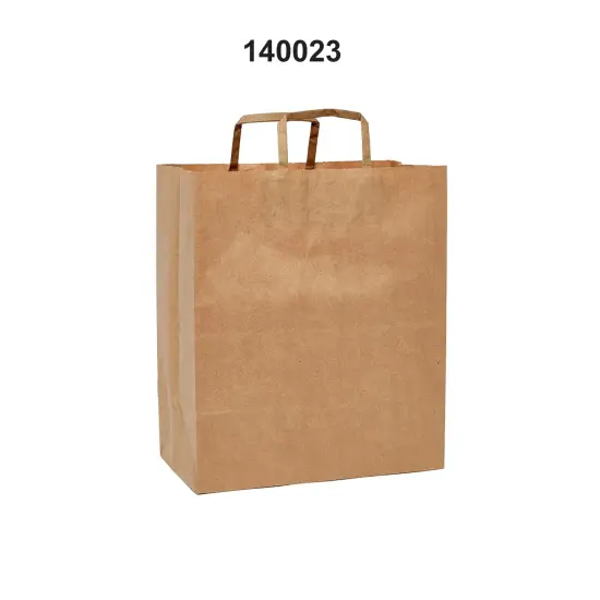 Kraft Paper Grocery Bags with Flat Handles 12" x 7" x 12" {2}