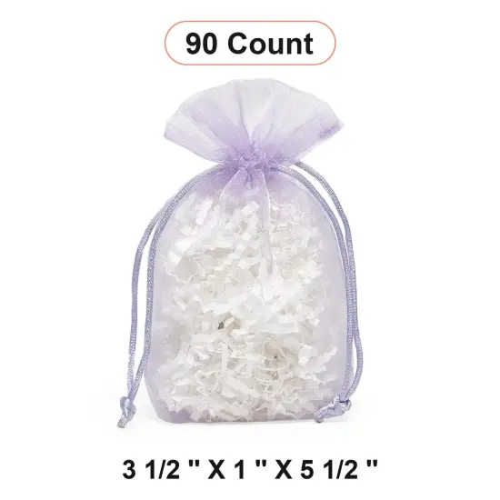 Flat Bottom Organza Bags 3 1/2 '' X 1 '' X 5 1/2 ''for Perfect Gift Wrapping Lavender {1}
