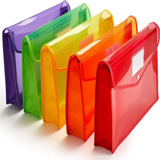 Plastic File Folder Poly Envelope - (Assorted Colors) {1}