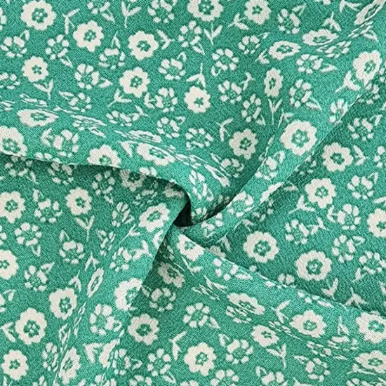 1 Yard Mint Poly Crepe Bubble Fabric, 56/57" Wide Lightweight Woven Textured Material {1}