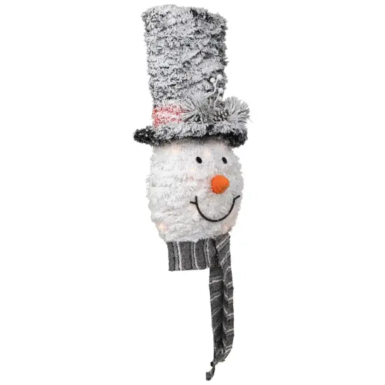 Northlight 25" Lighted Snowman with Black Frosted Top Hat Christmas Tree Topper {5}