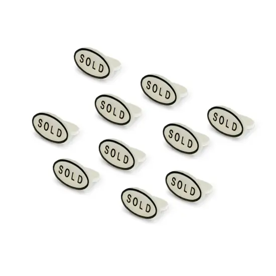 White "SOLD" Signs for Jewelry Displays - 10-Piece Set {1}