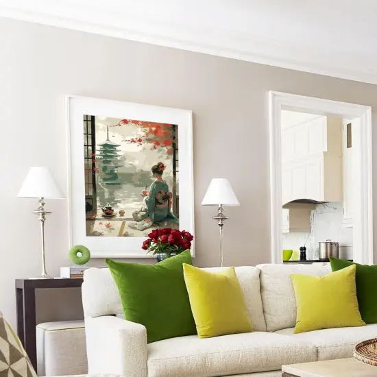 Paint by Numbers for Adults Beginners Home Acrylic Paint by Numbers Kits for Kids on Canvas 16x20 inch, Japanese Tea {3}