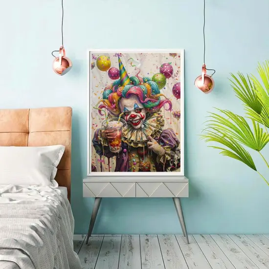 DIY Diamond Art Kits for Adults Clown, Boy Full Drill Round Rhinestone Diamond Painting Kits, Cross Stitch Embroidery Canvas for Crafts Home Wall Decor 30x40cm {3}