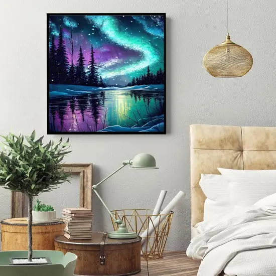 Diamond Painting Kits for Adults, Aurora 5D DIY Diamond Art Kits Full Drill Diamond Dots for Gift Wall Decor and Relaxation Gem Arts 12x16 inch {3}