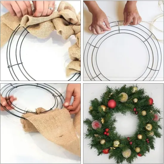 20 Pack 10 Inch Metal Wreath Frame, Dark Green Metal Floral Wreath Frame, Wire Wreath Rings for Christmas, New Year, Thanksgiving Day, Valentines, Wedding {4}