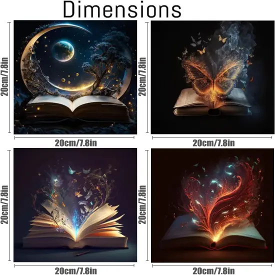 4 Pack Paint by Numbers Kit for Adults with Frame, Magic Book Canvas, DIY Paint by Number Kits for Home Wall Decor {2}