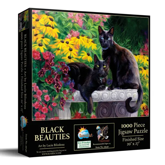 Sunsout Black Beauties 1000 pc Jigsaw Puzzle 59140 {3}