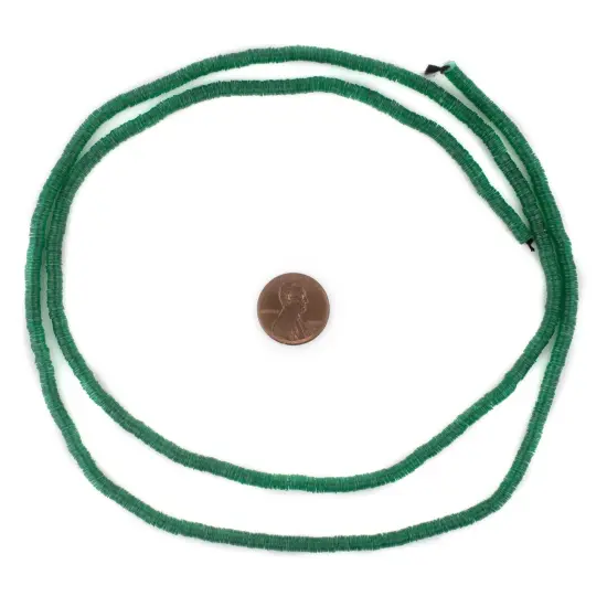 The Bead Chest Translucent Green Vinyl Phono Record Beads (4mm) {2}