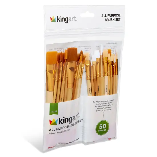 KINGART® Value Pack Brush Set 50 pc {5}