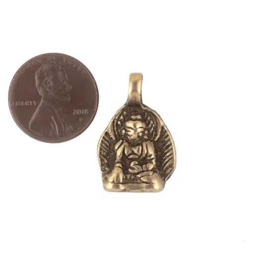 The Bead Chest Antiqued Brass Buddha Pendant (16x25mm) {3}