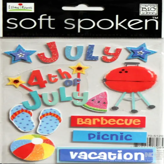 Me & My Big Ideas Soft Spoken 4th Of July Dimensional Stickers {1}
