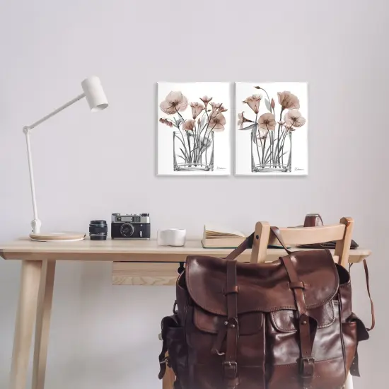 Stupell Industries Contemporary Vases of Flowers 2pc Wall Plaque Set By Albert Koetsier {2}