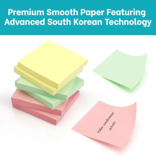 Sticky Notes, 6 Pads (100 Sheets Each) &ndash; Premium Smooth Adhesive Notes in Pastel Colors &ndash; Easy to Stick, Remove & Reposition &ndash; Ideal for Office, School, and Home Use {3}